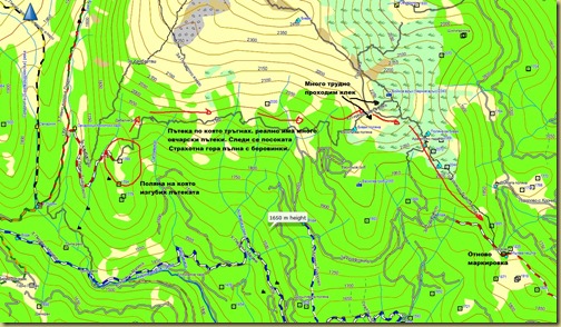 Map after Pirin hut